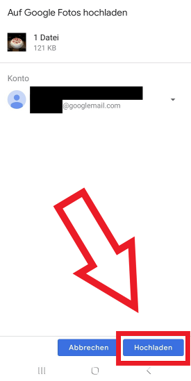 Ausgewählte WhatsApp-Bilder auf Google Fotos hochladen