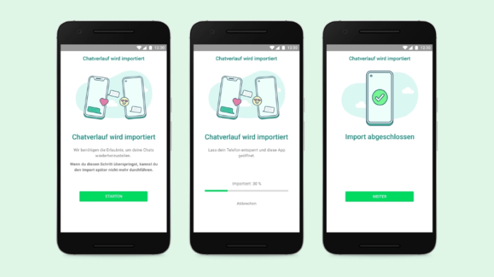 Über WhatsApp zwischen gleichen Gerätsystemen übertragen
