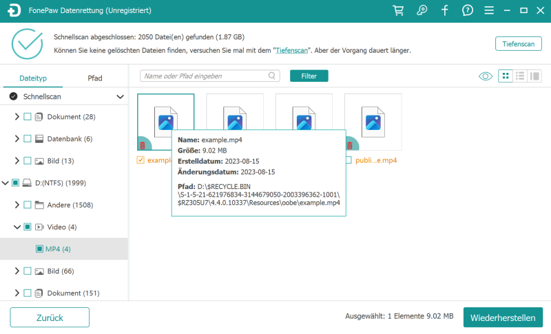 FonePaw SD-Karte Vorschau und Wiederherstellung von Daten