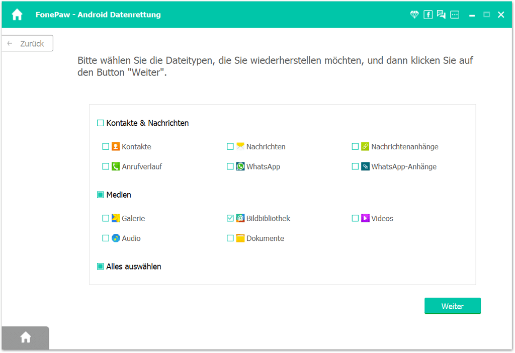 Dateityp Bilder auswählen