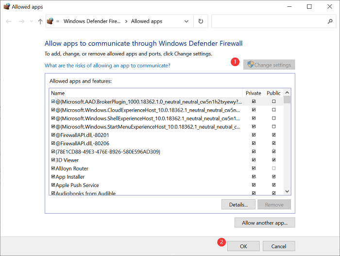 Allow Apps Through Firewall