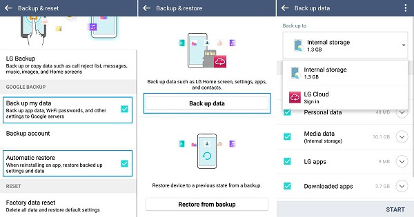 Restore from LG Backup