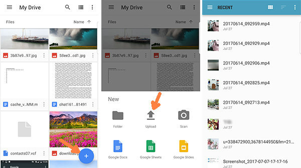 Carica file da Android su Google Drive