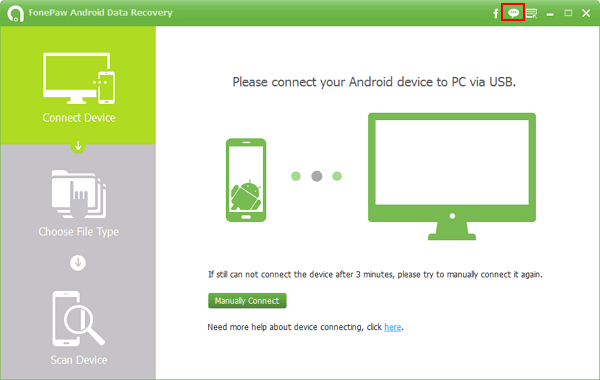 Select Feedback on FonePaw Android Data Recovery