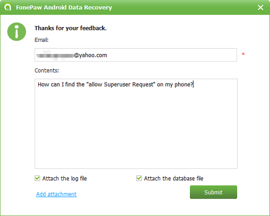 Submit Log Files to FonePaw Support Team