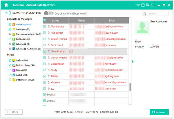 Retrieve Delected Phone Numbers