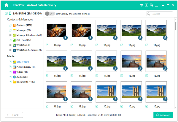 Retrieve Deleted Photos from Samsung Galaxy