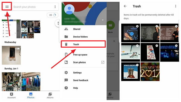 Android Recycle Bin on Photos App