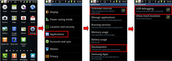 Android 2.3에서 USB 디버깅 활성화