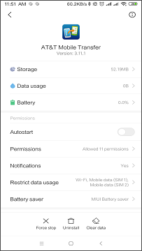 Uninstall AT&T Mobile Transfer
