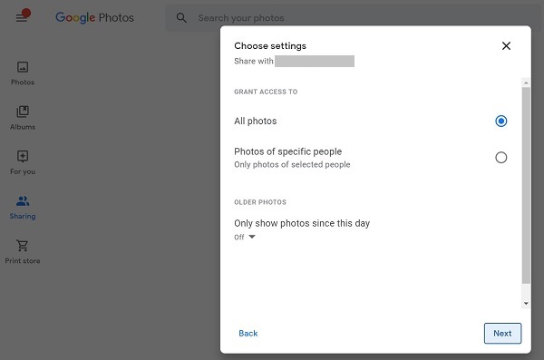 Select Google Photos to Transfer