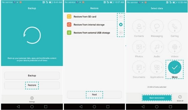 Restore Huawei Backup
