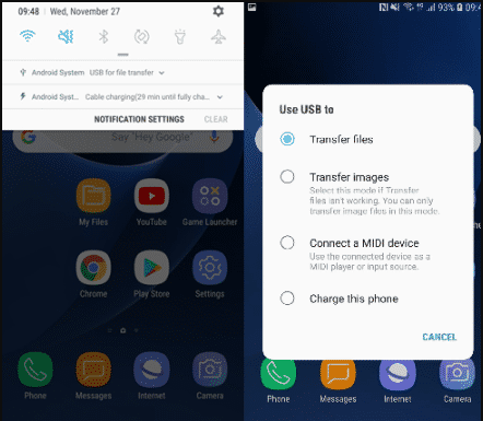 Consenti trasferimento file su Android