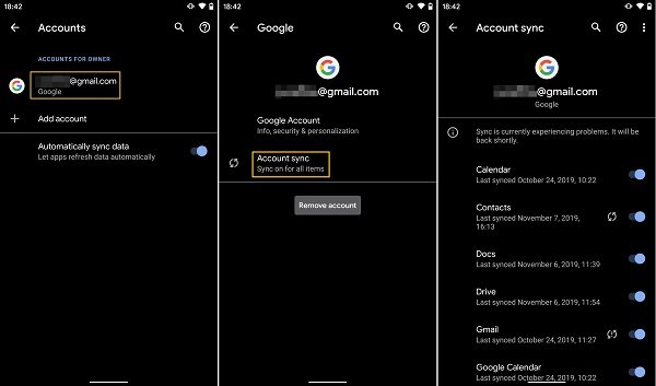 Sync Contacts from Android to Android via Google Account