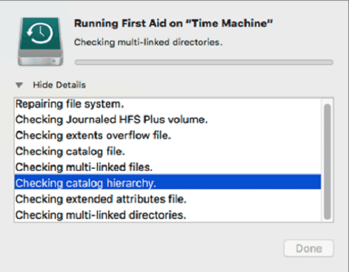 Run First Aid on Time Machine