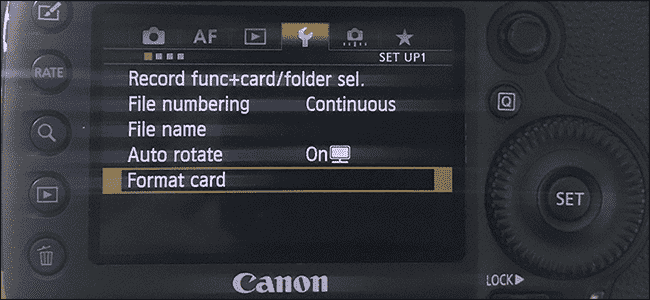 Format SD Card on Camera