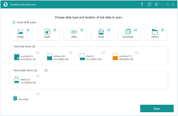 Select File Types and Location