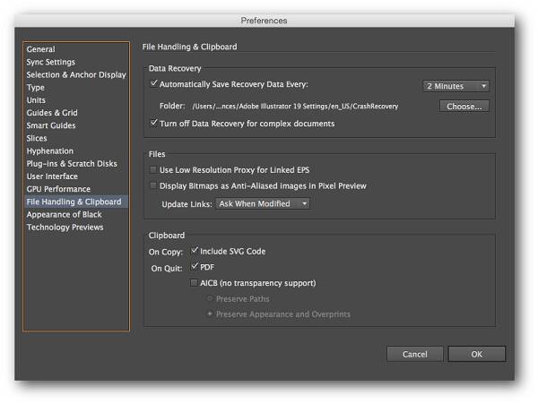 Illustrator Preference Setting