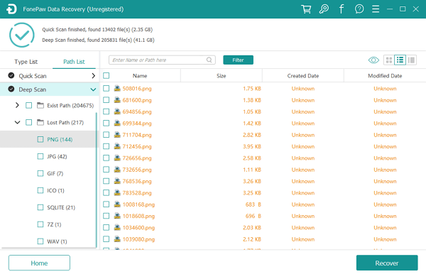 Recover Files after Scanning