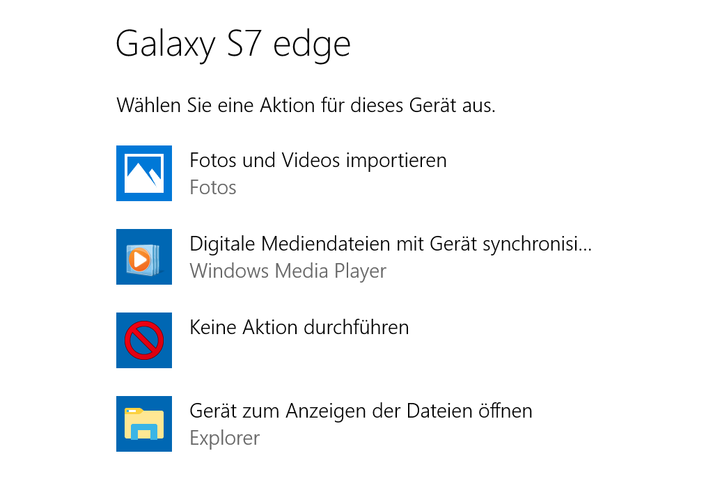 AutoPlay Menü auf Windows PC