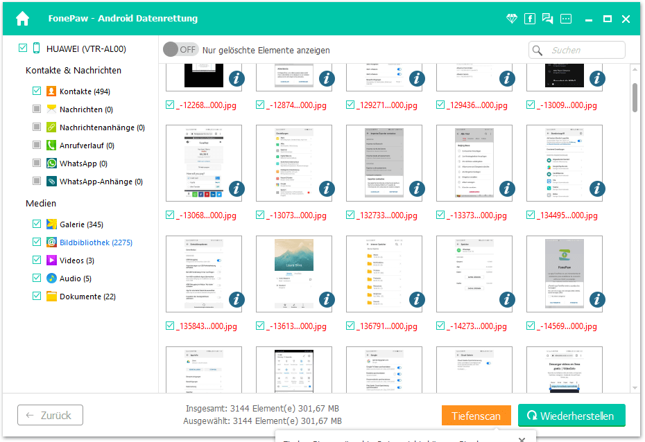 SD Karte Bilder wiederherstellen Android