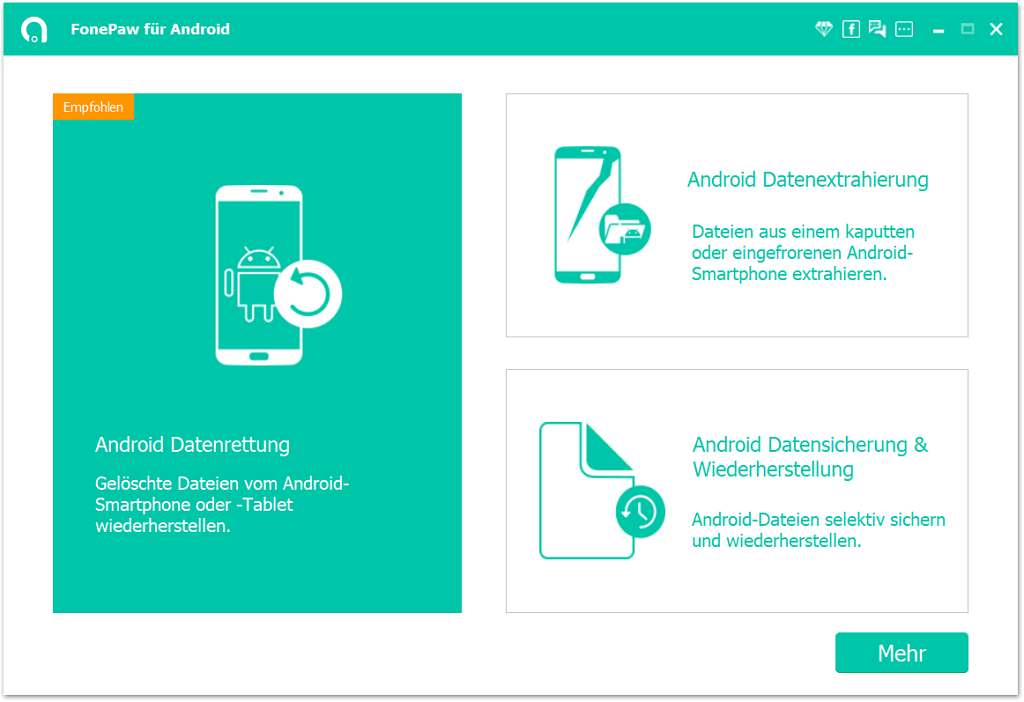 Android Datenrettung in FonePaw wählen