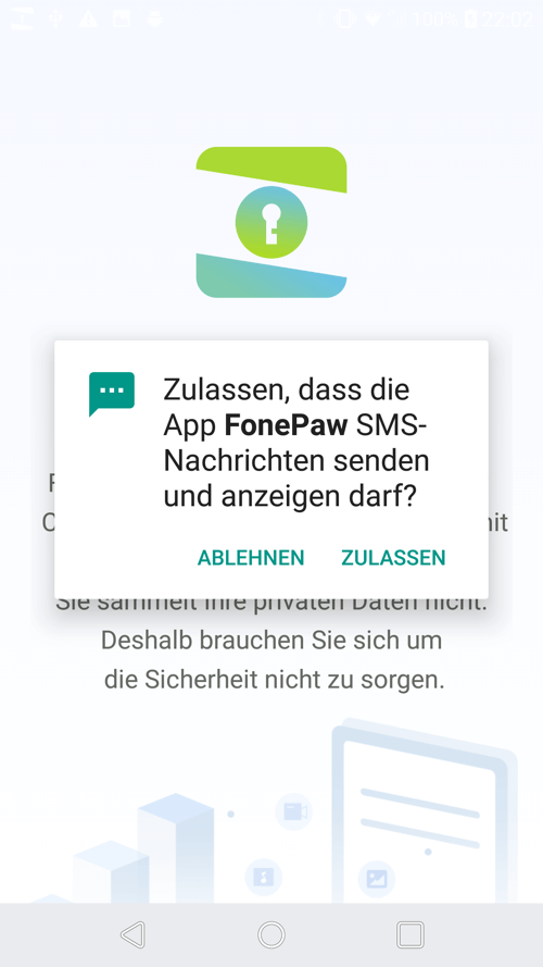 FonePaw Datenzugriff zulassen