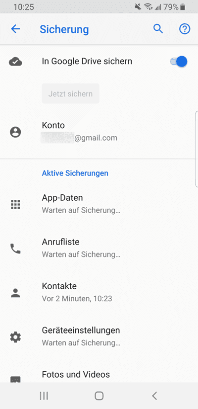 Android Daten in Google Drive sichern