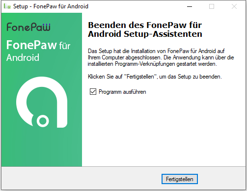 FonePaw Installation abgeschlossen