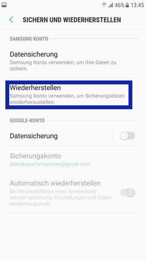 Daten wiederherstellen von Samsung mit Samsung Konto