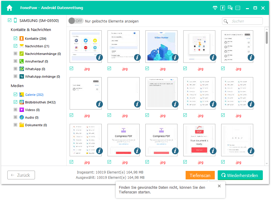 Daten des kaputten Handys retten mit FonePaw