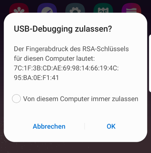 USB-Debugging aktivieren