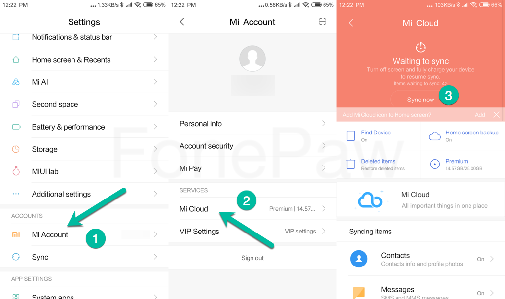 Xiaomi Backup mit Mi Cloud erstellen