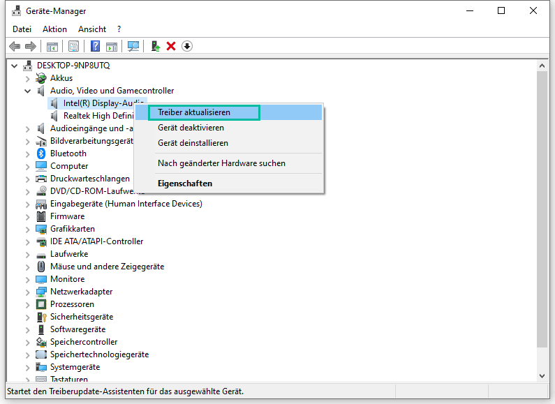 Audiotreiber aktualisieren Windows 10