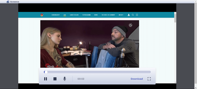 aufgenommenes SAT.1 Video downloaden mit Screence