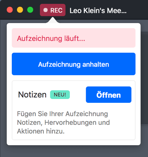 GoToMeeting Aufzeichnung läuft