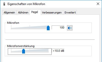 Mikrofonpegel einrichten Windows 10