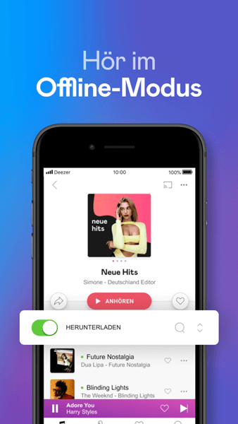 Musik mit Offline-Modus von Deezer herunterladen 