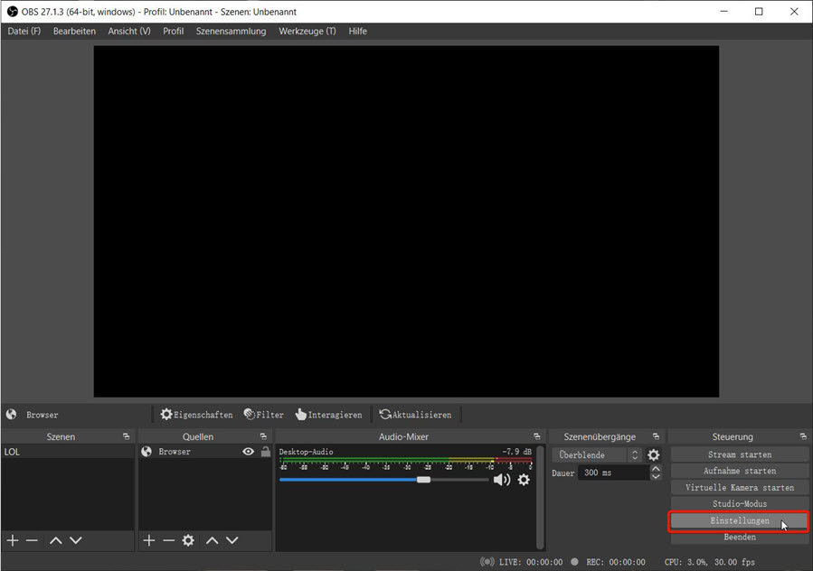 OBS Einstellungen