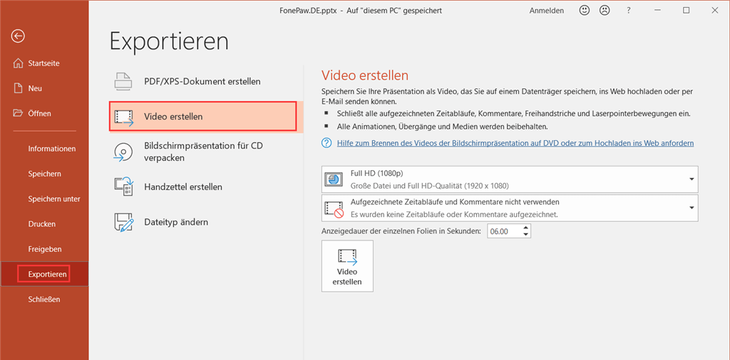 PowerPoint-Video erstellen