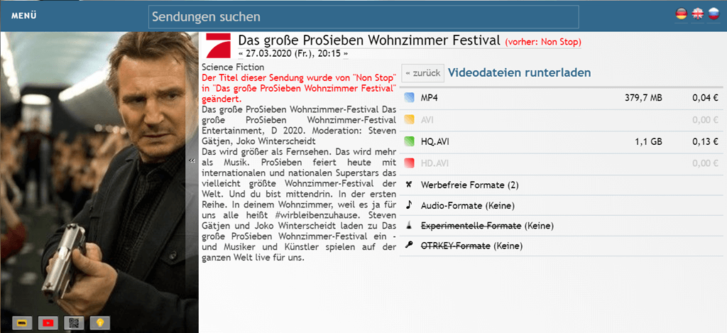 Pro7-Mediathek runterladen OnlineTVRecorder