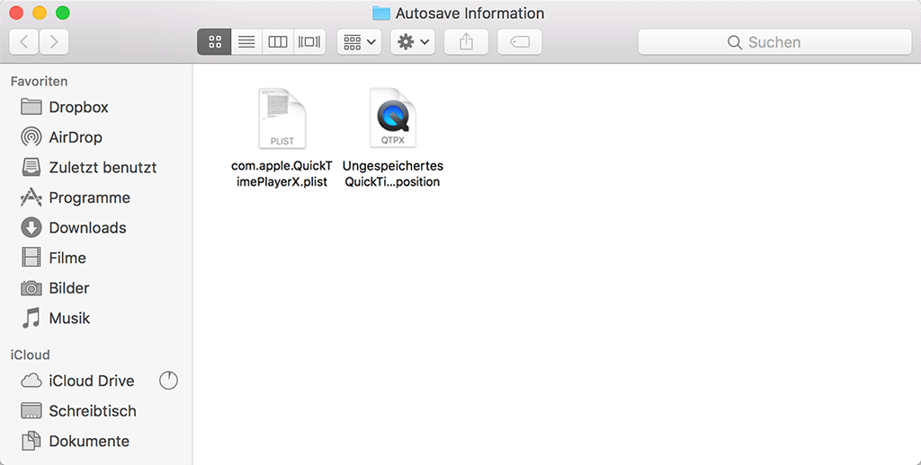 QuickTime AutoSave-Ordner
