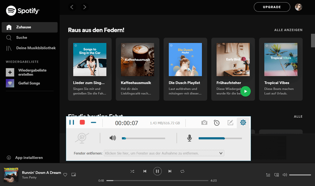 Spotify-Musik aufnehmen