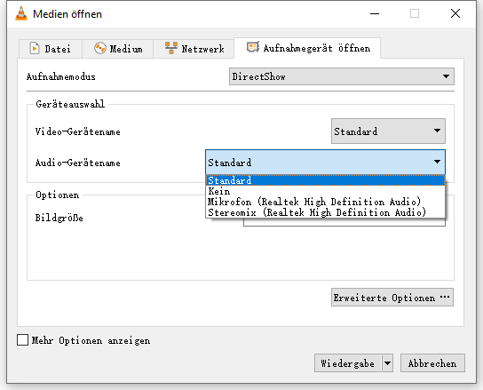 VLC Audio Gerätename