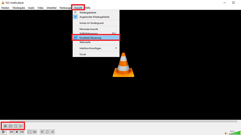 VLC Aufnahme aktivieren