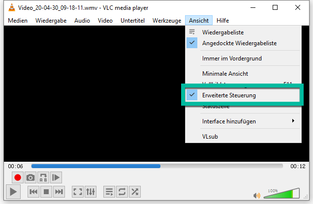 VLC Erweiterte Steuerung