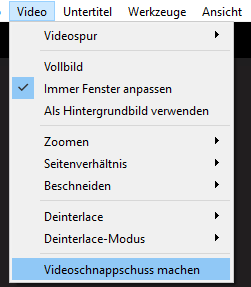 VLC Videoschnappschuss machen