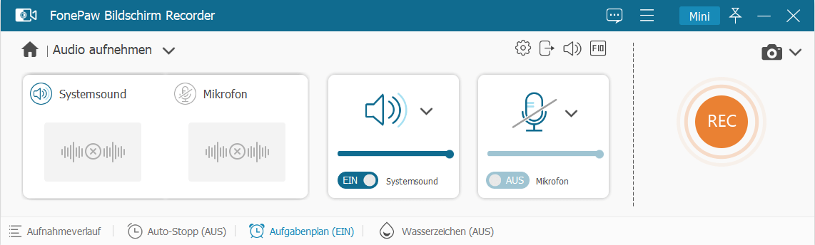 Lautstärke des Systemsounds anpassen