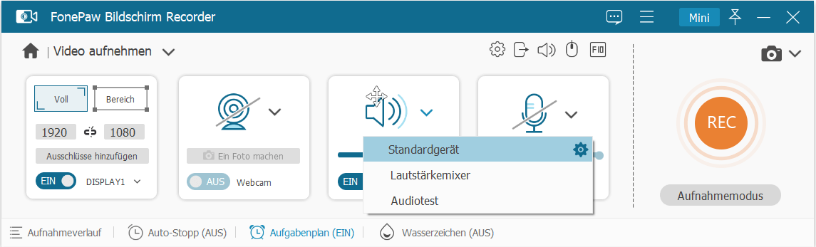 Systemsound anpassen