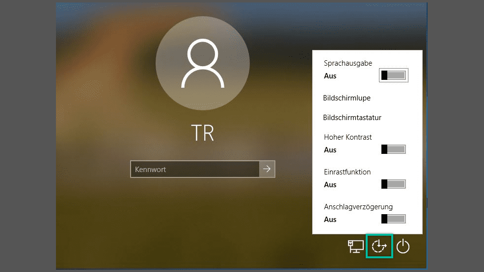 Bildschirmtastatur aktivieren beim Anmelden Windows 10